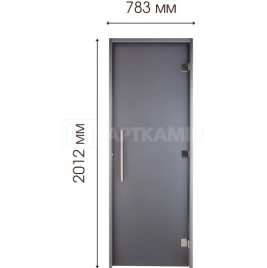 Скляні двері для хамама Tesli Antalya Graphite Sateen 800x2000. Фото 3