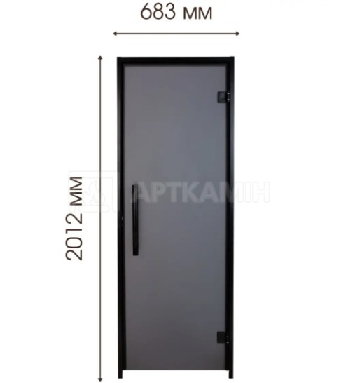 Скляні двері для хамама Tesli Antalya Black Sateen 700x2000. Фото 3