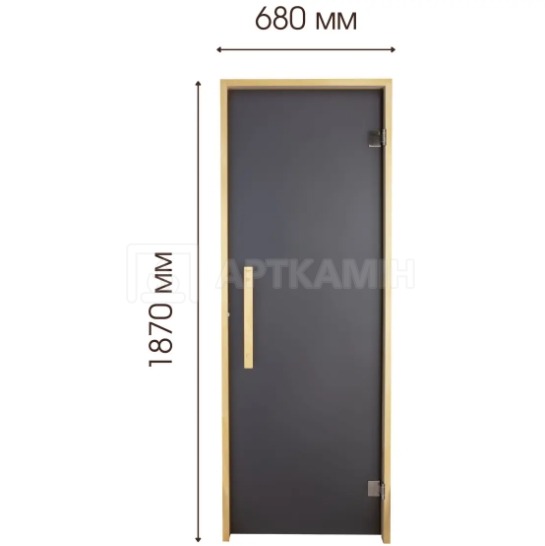 Скляні двері для сауни Tesli Lux Graphite 70x190. Фото 3