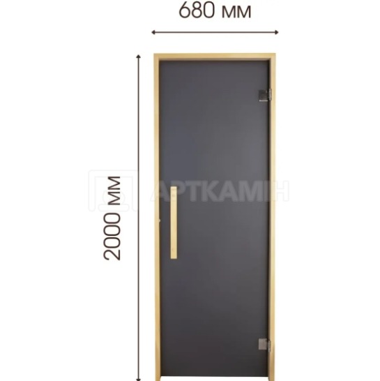 Скляні двері для сауни Tesli Lux Graphite Sateen 70x200. Фото 3