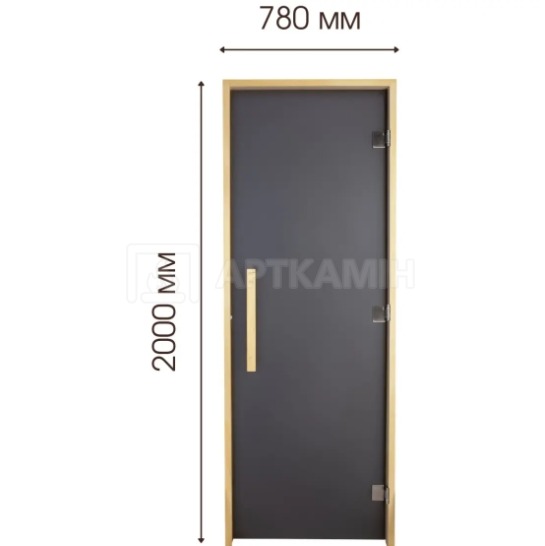 Стеклянная дверь для сауны Tesli Lux Graphite Sateen 80x200. Фото 3