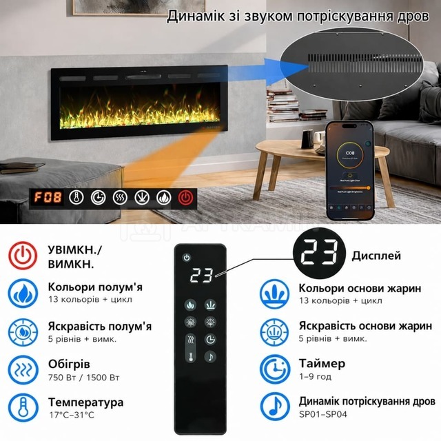 Электрический камин Royal Flame Galaxy 60R PRO LOG. Фото 9