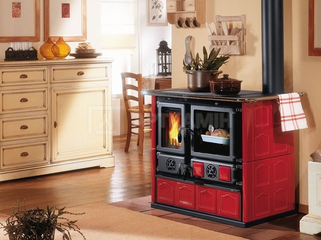 Отопительно-варочная печь Nordica Rosa 4.0 Maiolica бордо. Фото 2