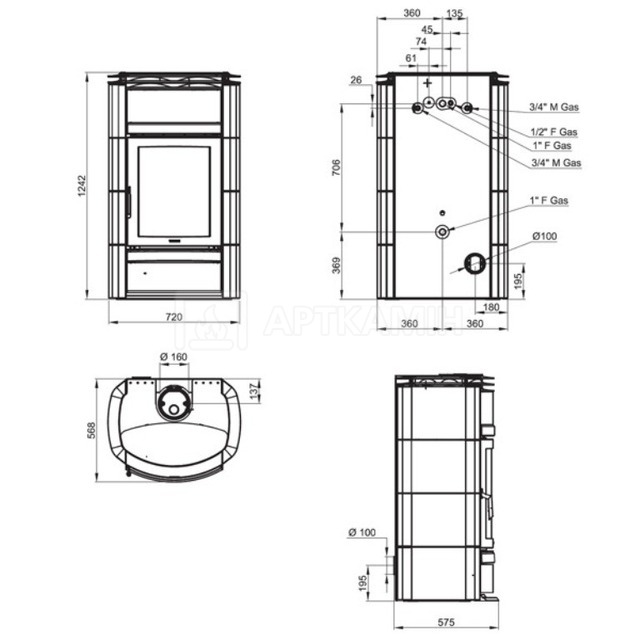 Печь Nordica Norma S Idro DSA бордо. Фото 6