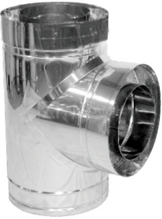 Трійник димоходу нерж/оцинк Версія Люкс 87 D-100/160 товщ. 1 мм