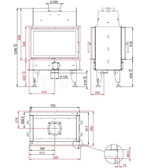Каминная топка BeF Home Twin 8 N II. Фото 2