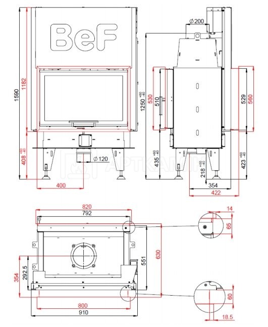 Каминная топка BeF Home Twin V 8 N II. Фото 2