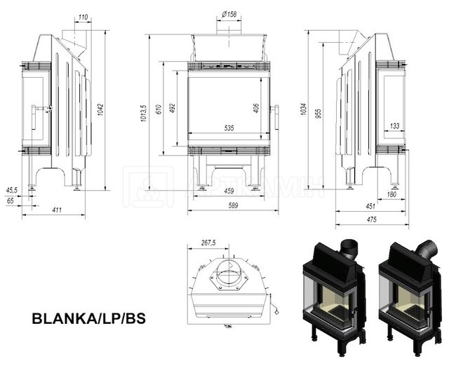 Камінна топка Kratki Blanka LP/BS 8 кВт. Фото 2