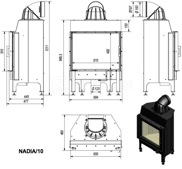 Камінна топка Kratki Nadia 10. Фото 3