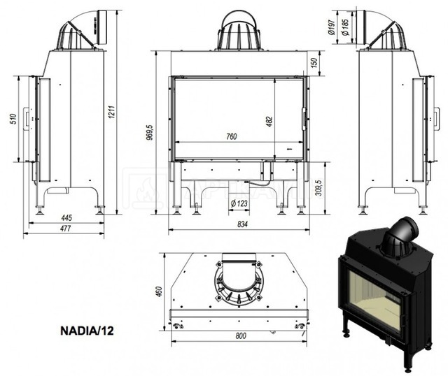 Каминная топка Kratki Nadia 12. Фото 2