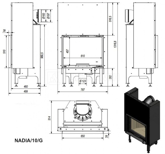 Каминная топка Kratki Nadia 10/G. Фото 2