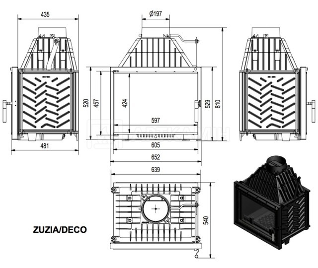 Камінна топка Kratki Zuzia Deco 16 кВт. Фото 2