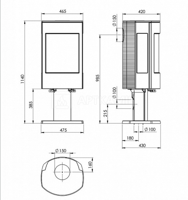 Піч на дровах Dovre ASTRO 4CB/P. Фото 4
