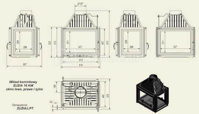 Камінна топка Kratki Zuzia LPT 16 кВт. Фото 2