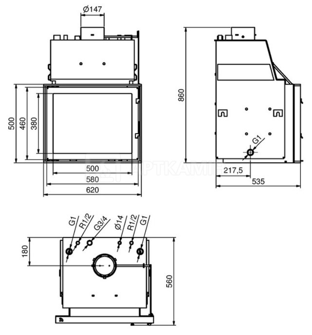Каминная топка Technical PanAqua 15. Фото 2