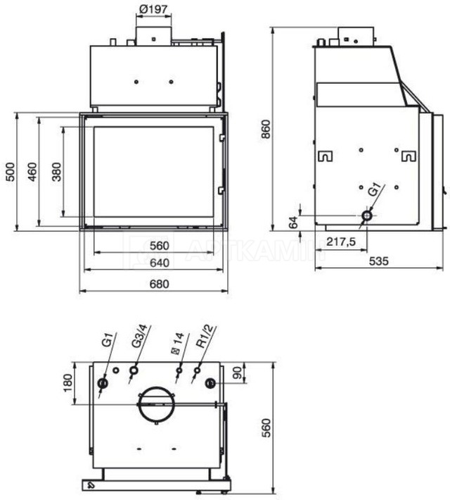 Каминная топка Technical PanAqua 20. Фото 2